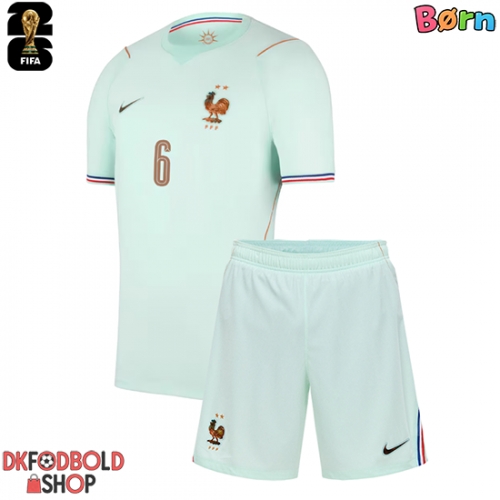 Frankrig Eduardo Camavinga #6 Udebanesæt Børn VM 2026 Kort ærmer (+ korte bukser)